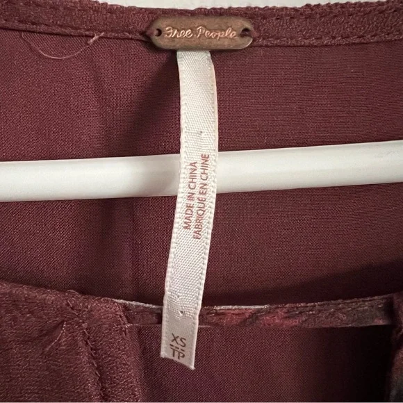 Free People Out of the Woods Maxi Dress in Scarlet Combo Size XS Bohemian Autumn - Picture 7 of 8